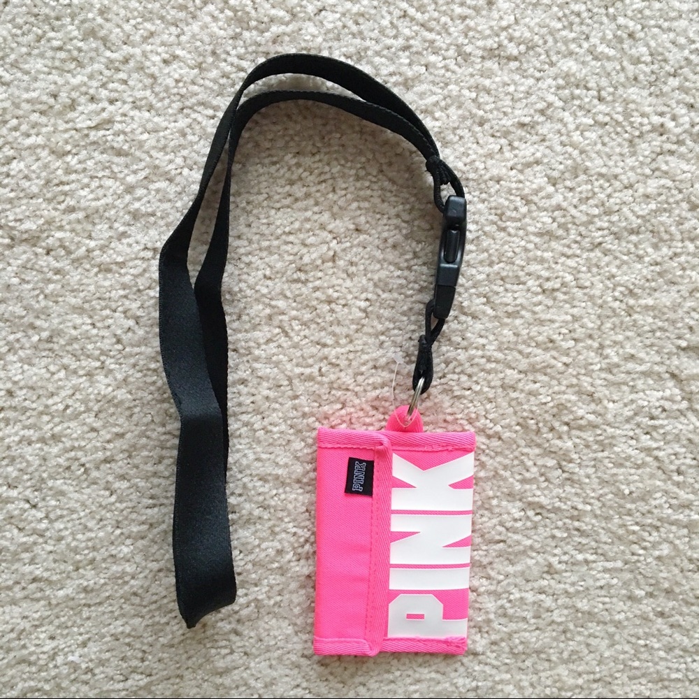NWOT Pink Wallet Lanyard